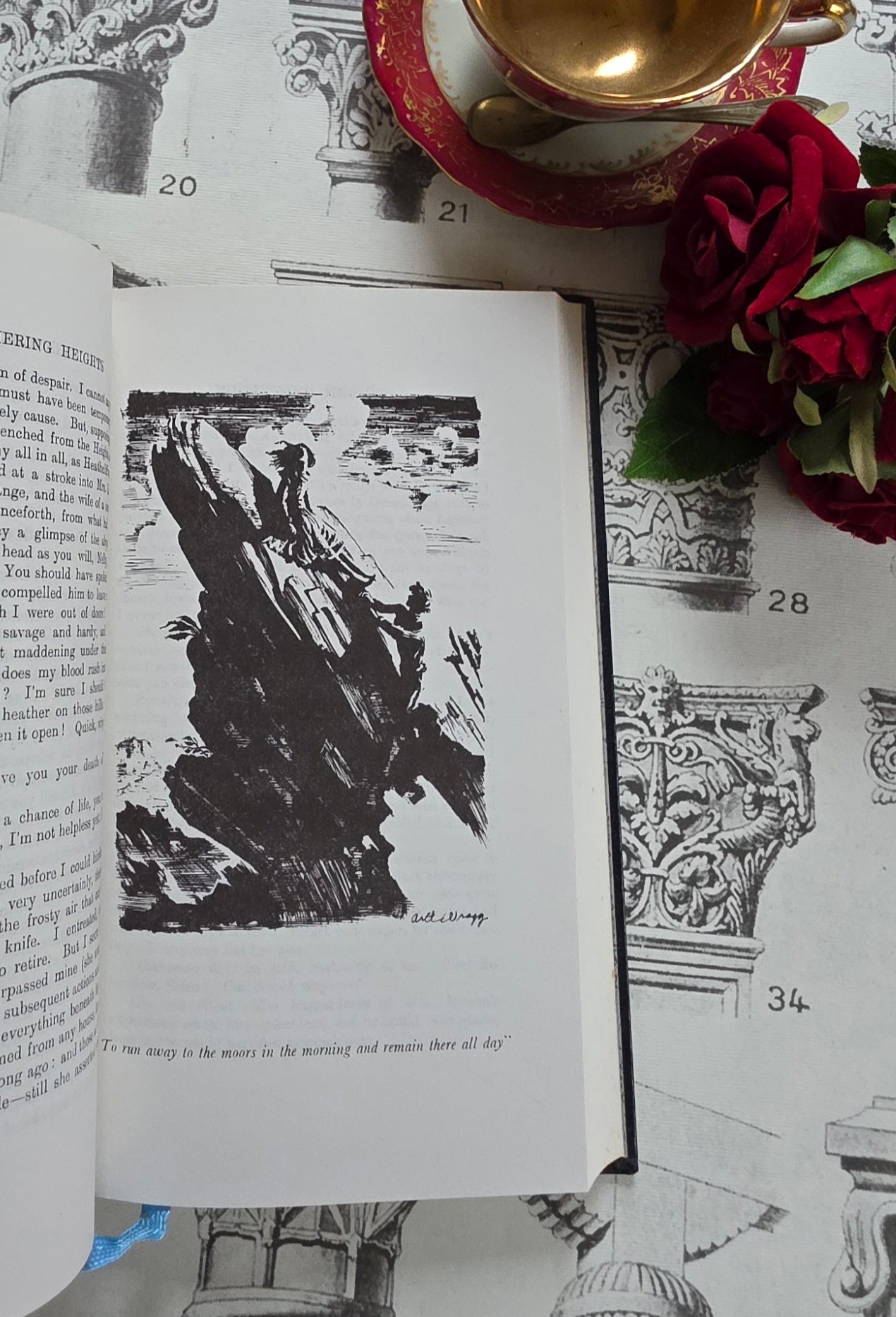 1966 Wuthering Heights by Emily Bronte : Illustrated Vintage Book