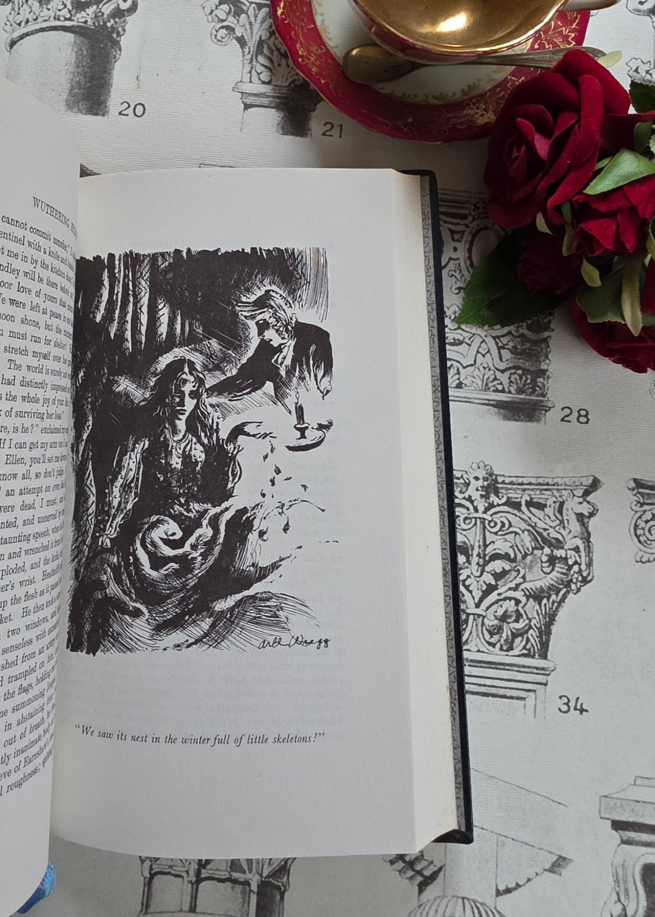 1966 Wuthering Heights by Emily Bronte : Illustrated Vintage Book