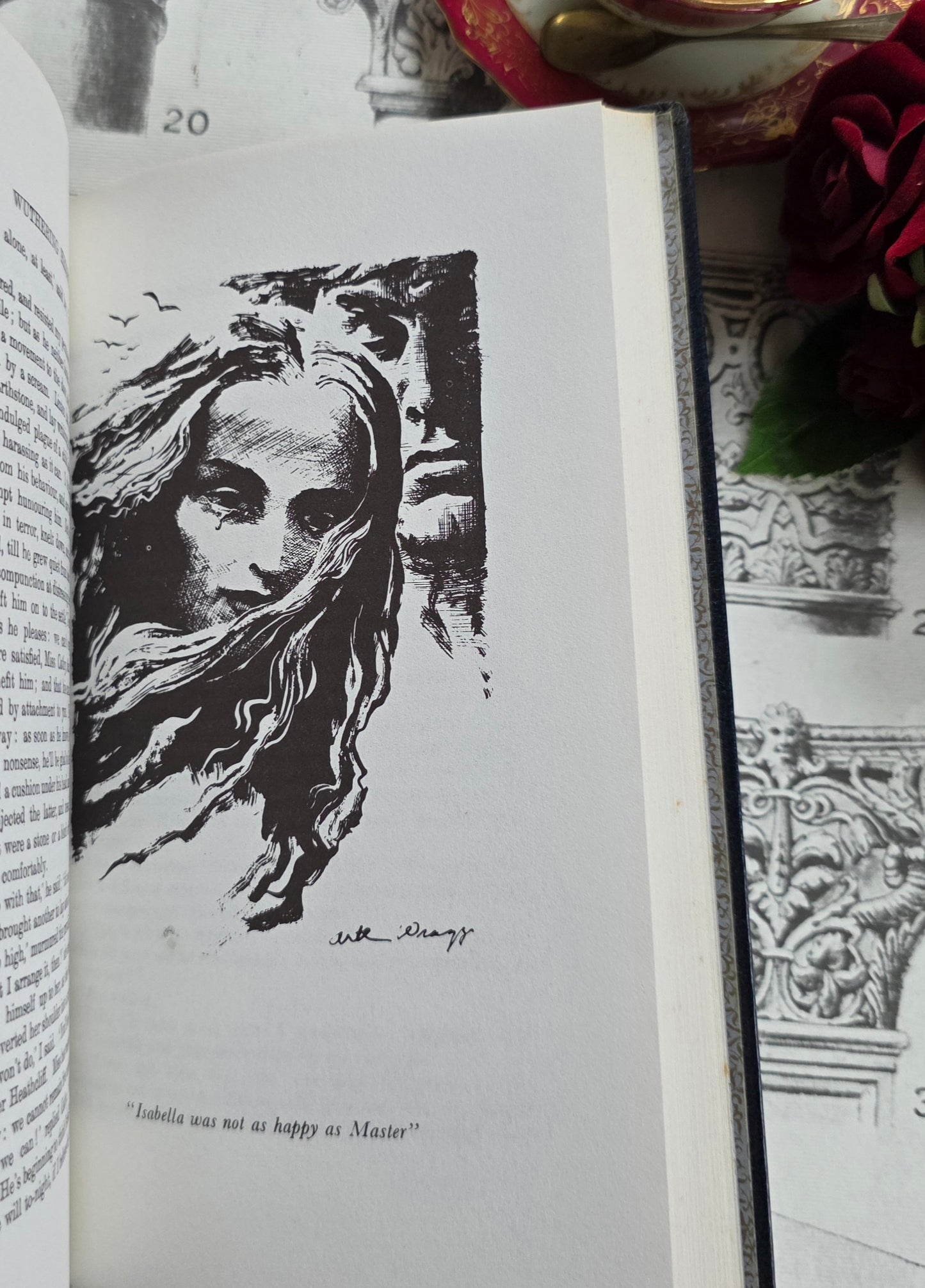 1966 Wuthering Heights by Emily Bronte : Illustrated Vintage Book