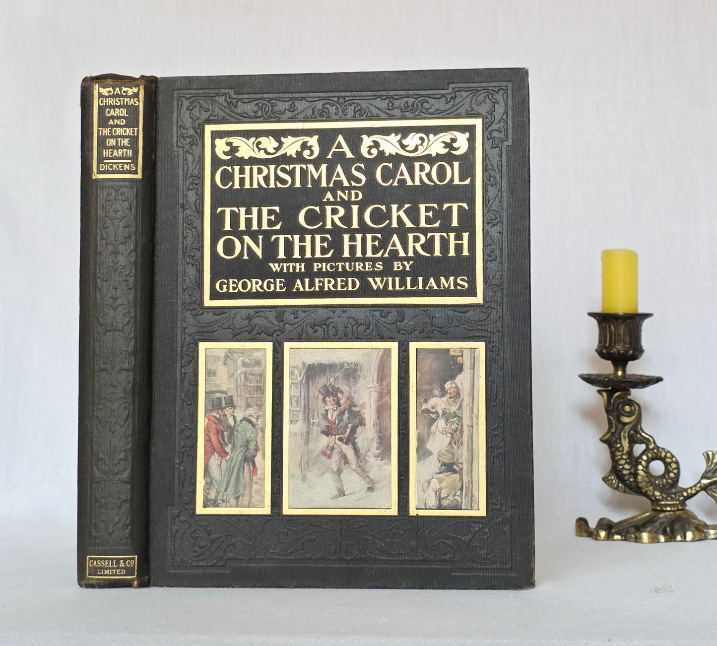 1907 A Christmas Carol and The Cricket on the Heart By Charles Dickens - Illustrated Antique Book
