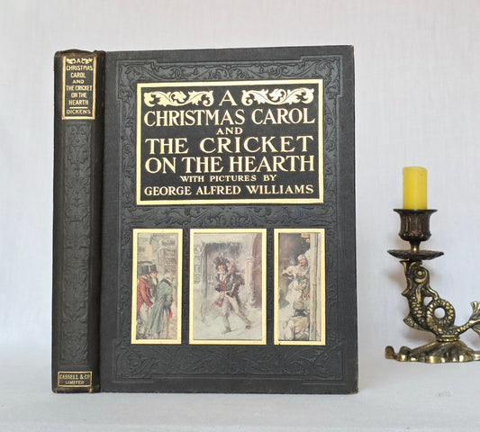 1907 A Christmas Carol and The Cricket on the Heart By Charles Dickens - Illustrated Antique Book