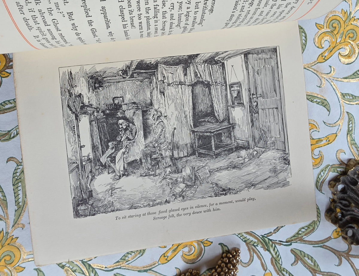 1907 A Christmas Carol and The Cricket on the Heart By Charles Dickens - Illustrated Antique Book