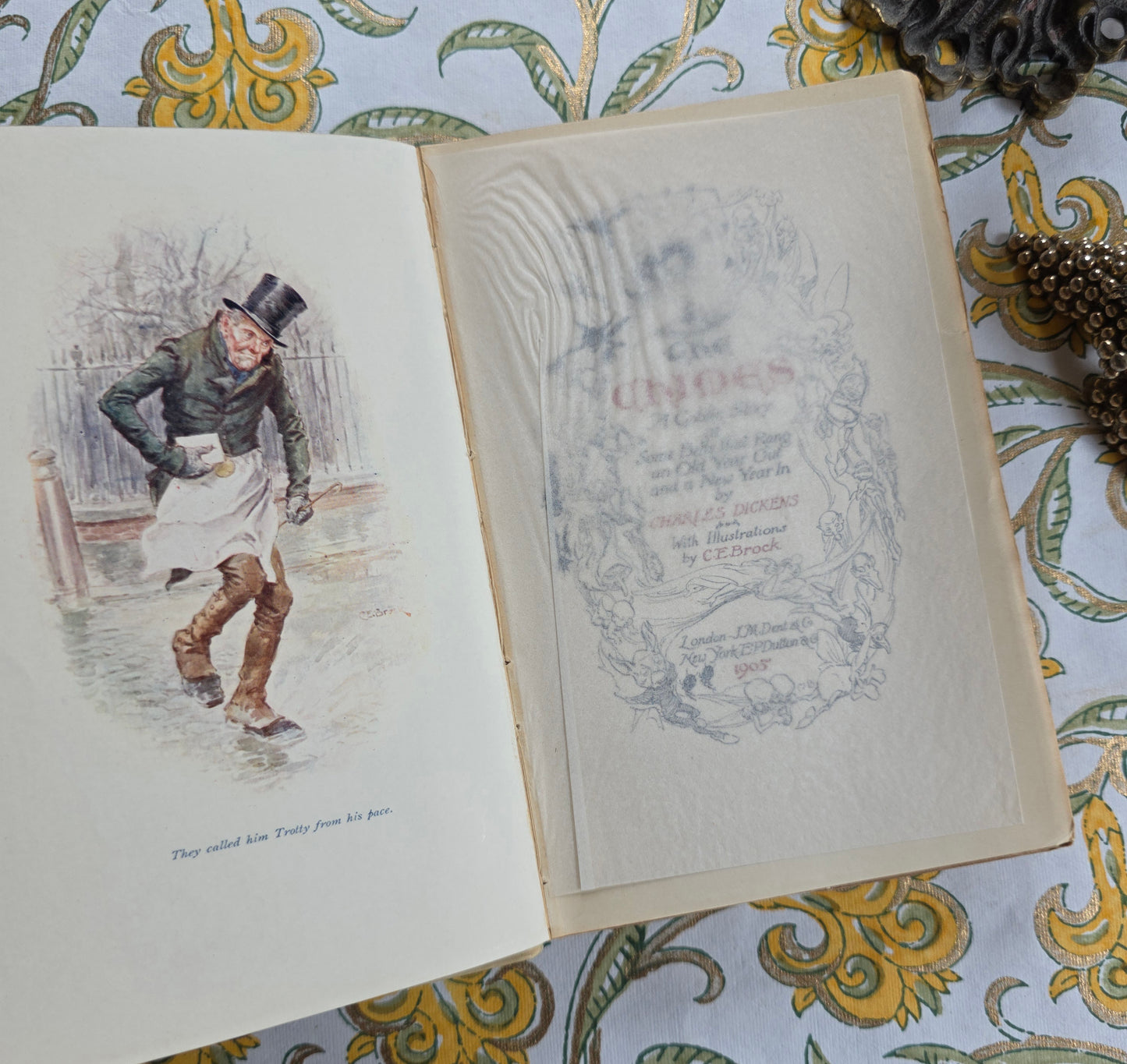 1905 The Chimes by Charles Dickens - Illustrated Antique Christmas Book