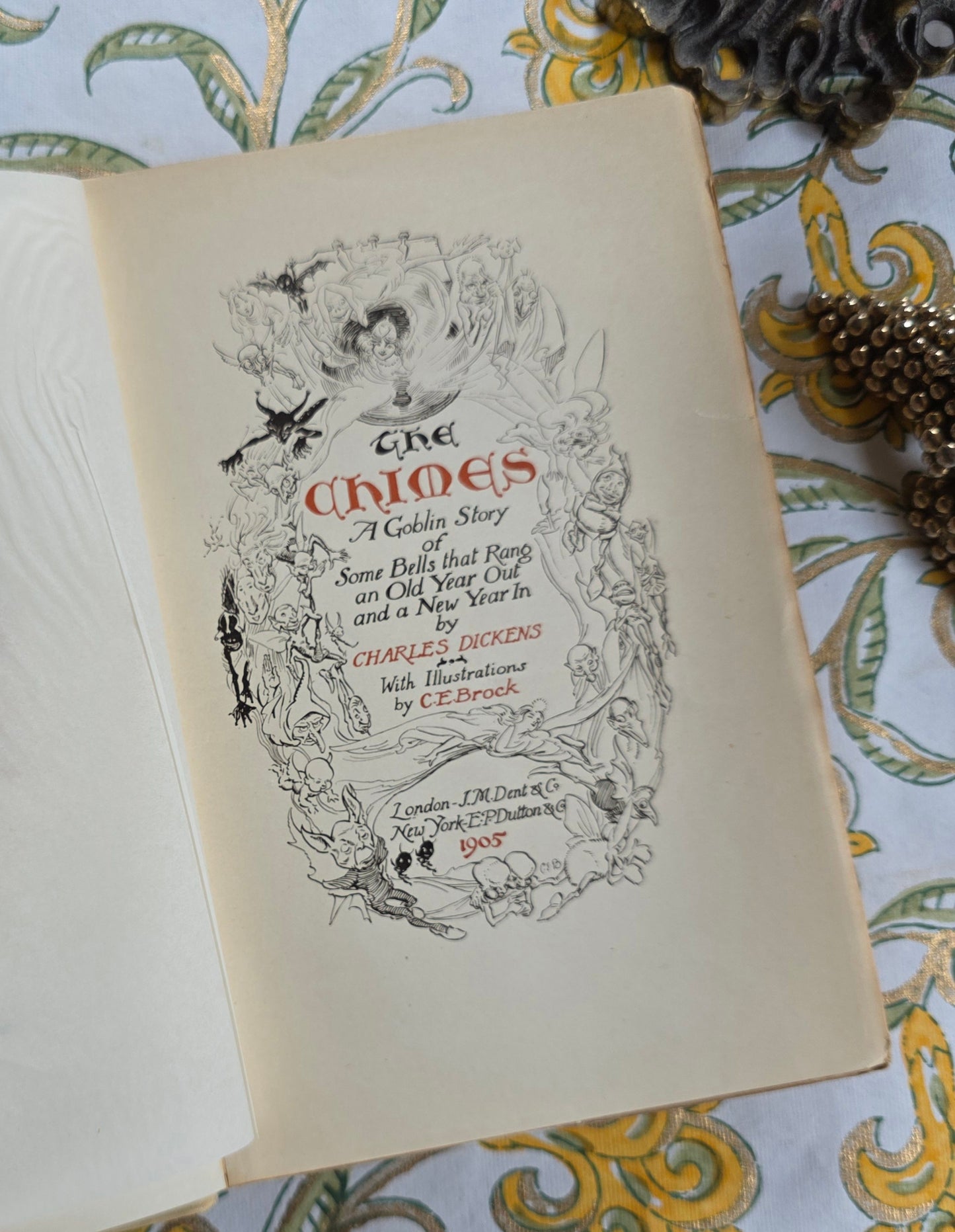 1905 The Chimes by Charles Dickens - Illustrated Antique Christmas Book