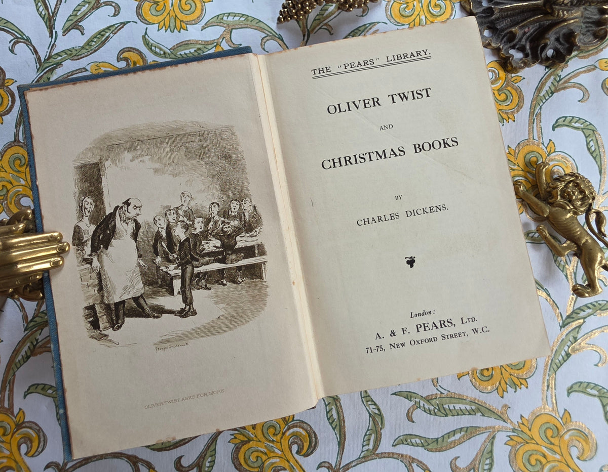1912 Oliver Twist and Christmas Books by Charles Dickens - Antique Book