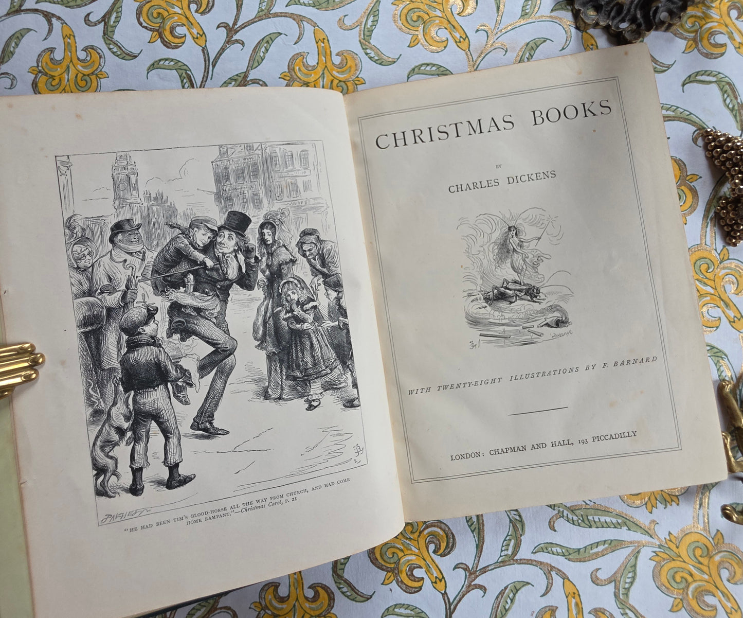 1880 Christmas Books by Charles Dickens - Antique Illustrated Edition