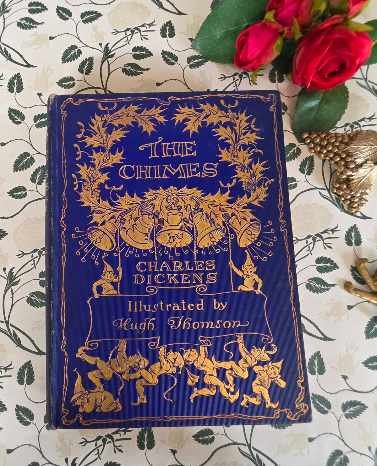 1913 The Chimes by Charles Dickens - One of the Five Christmas Books - Illustrated Antique Book