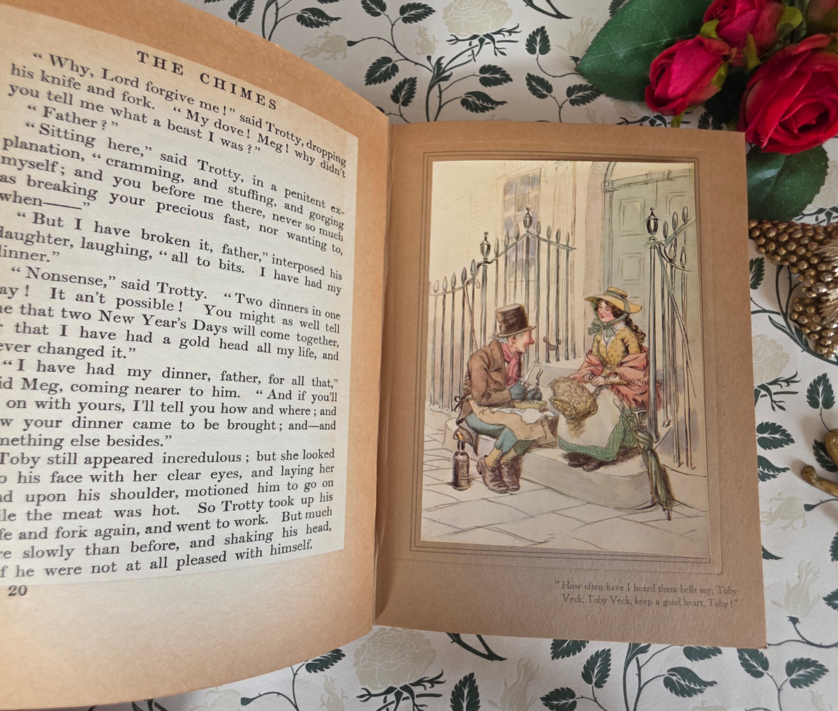 1913 The Chimes by Charles Dickens - One of the Five Christmas Books - Illustrated Antique Book