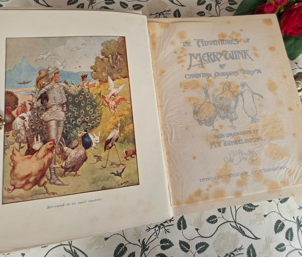 RESERVED 1906 The Adventures of Merrywink by C Gowans Whyte - Illustrated Antique Fairytale Book