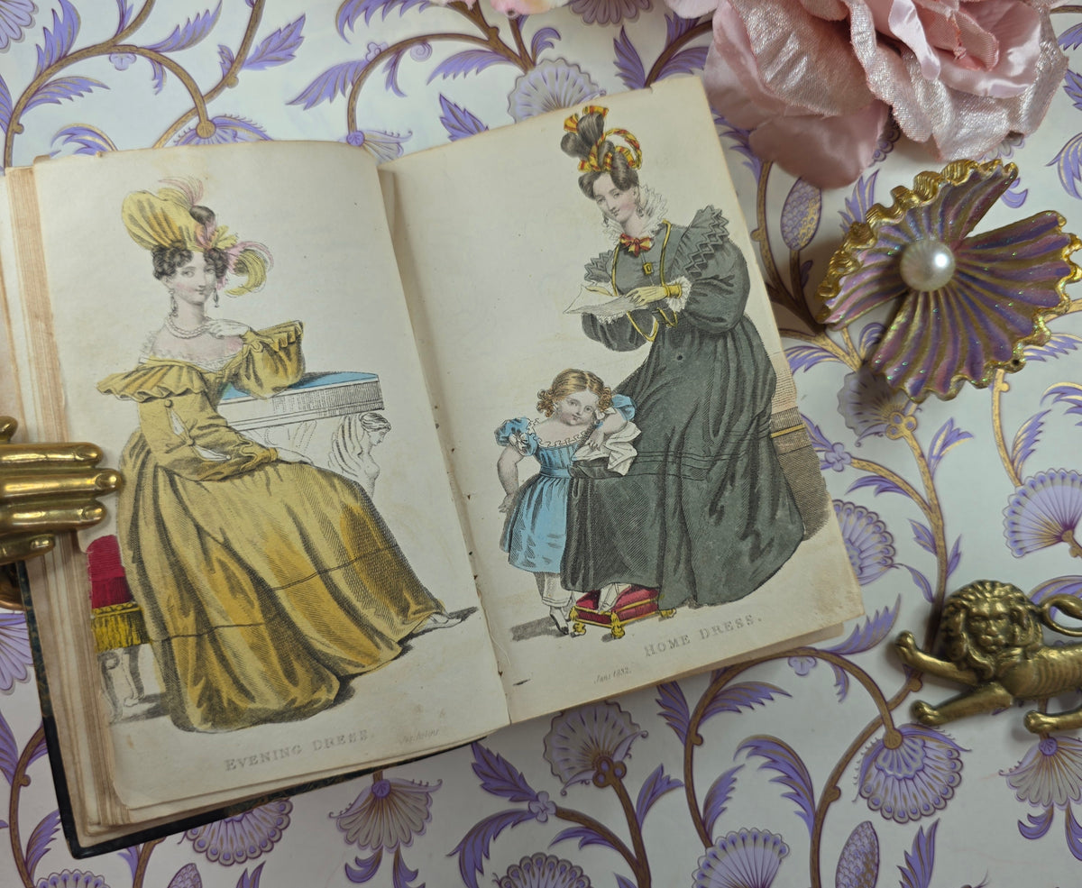 1832 The Ladies' Pocket Magazine (Complete Parts I and II) - Illustrated Antique Book