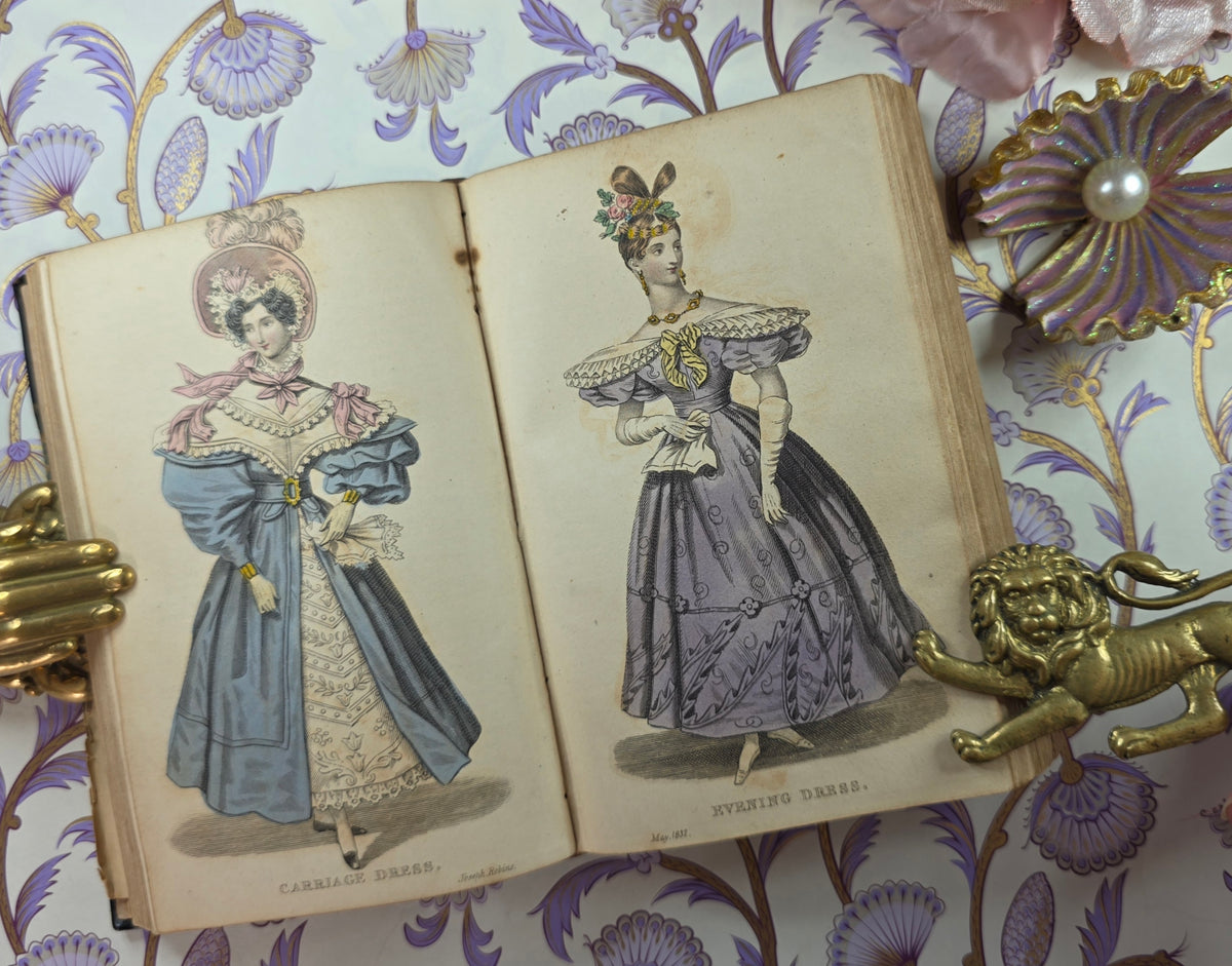 1832 The Ladies' Pocket Magazine (Complete Parts I and II) - Illustrated Antique Book