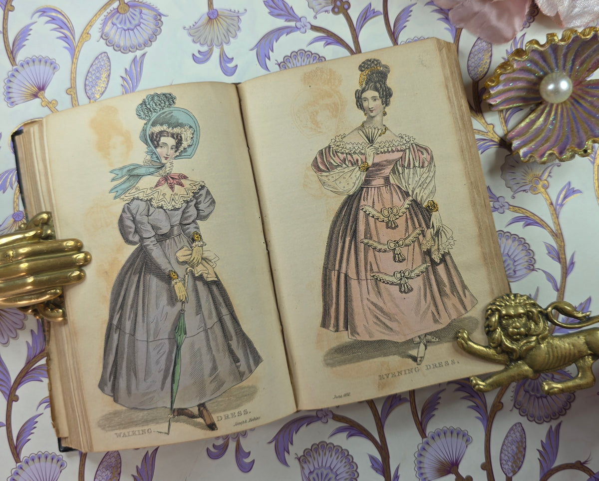 1832 The Ladies' Pocket Magazine (Complete Parts I and II) - Illustrated Antique Book