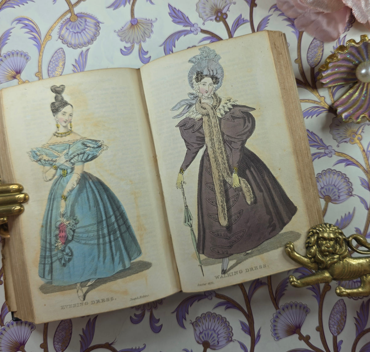 1832 The Ladies' Pocket Magazine (Complete Parts I and II) - Illustrated Antique Book