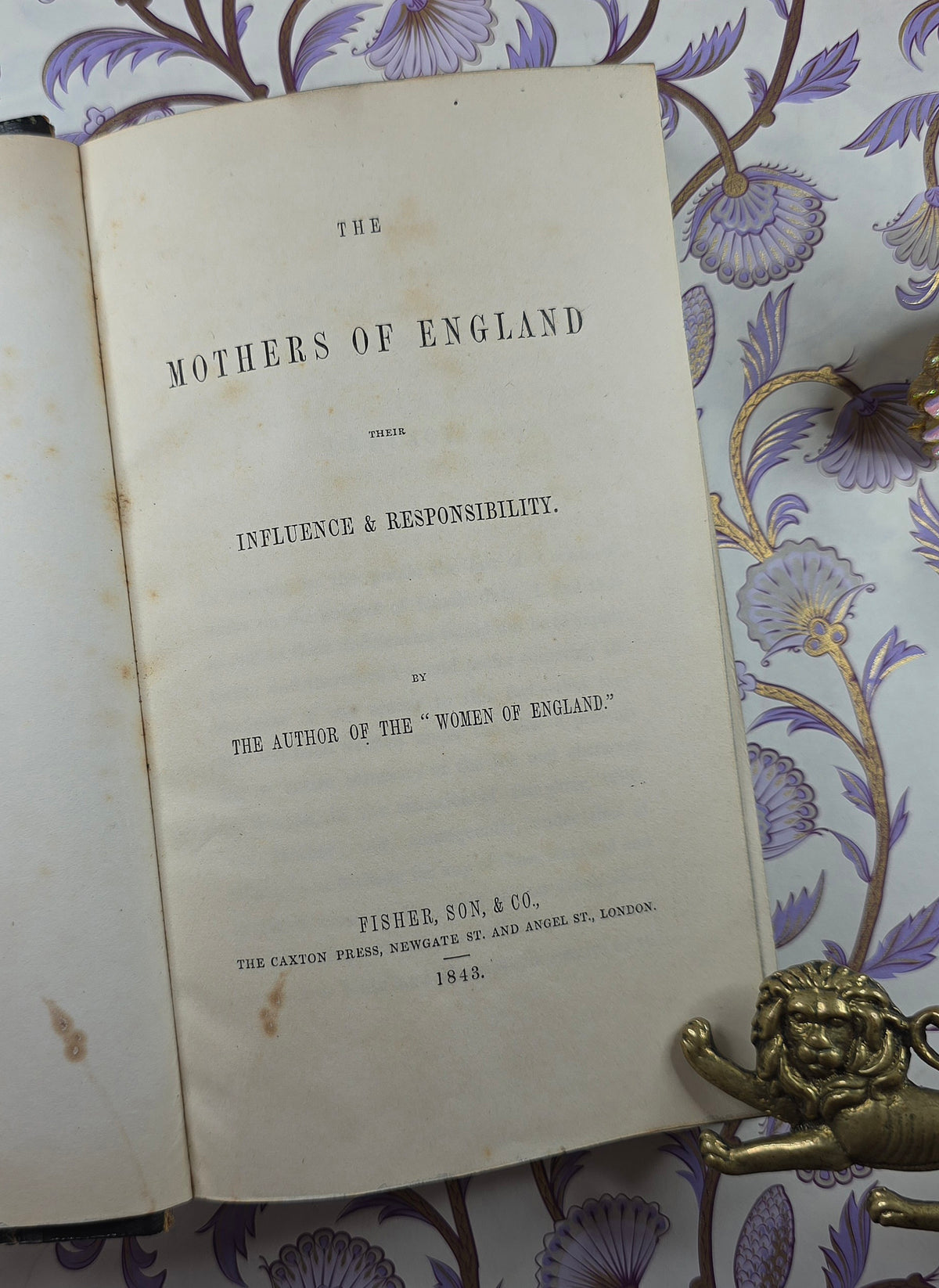 1843 The Mothers of England by SS Ellis - Antique Guide Book