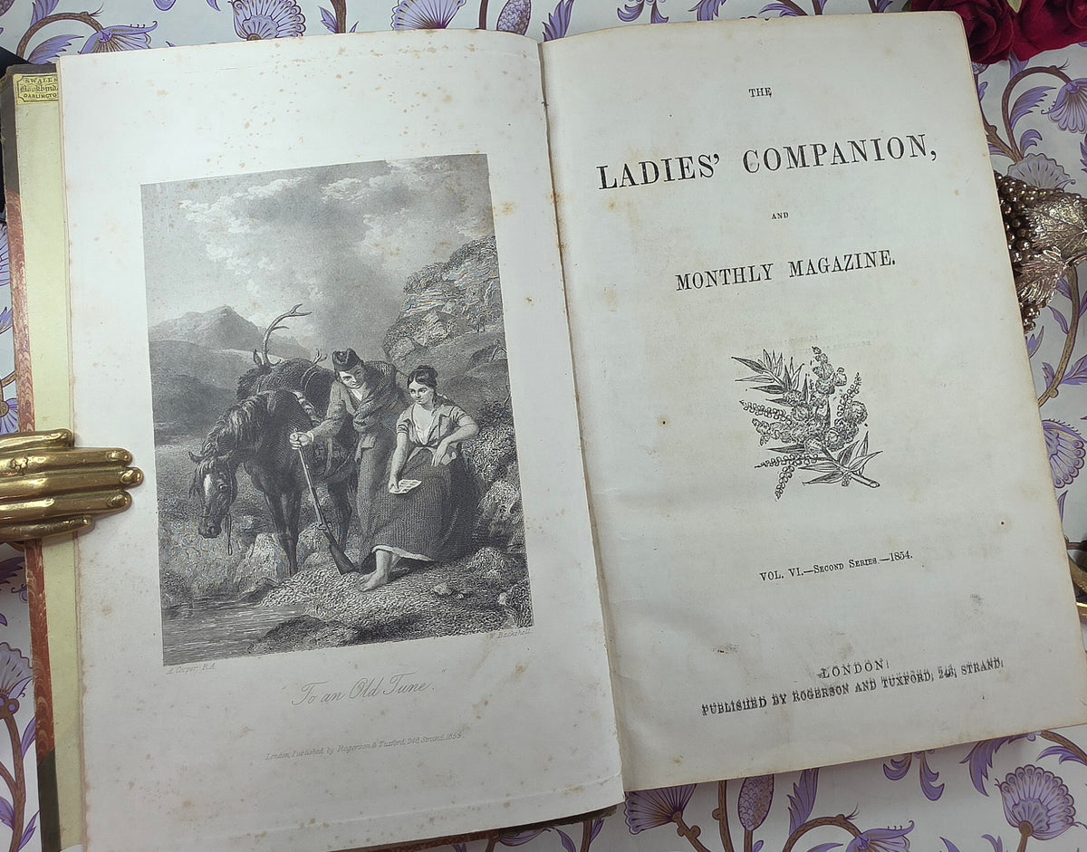 1854 The Ladies' Companion and Monthly Magazine - Illustrated Antique Book