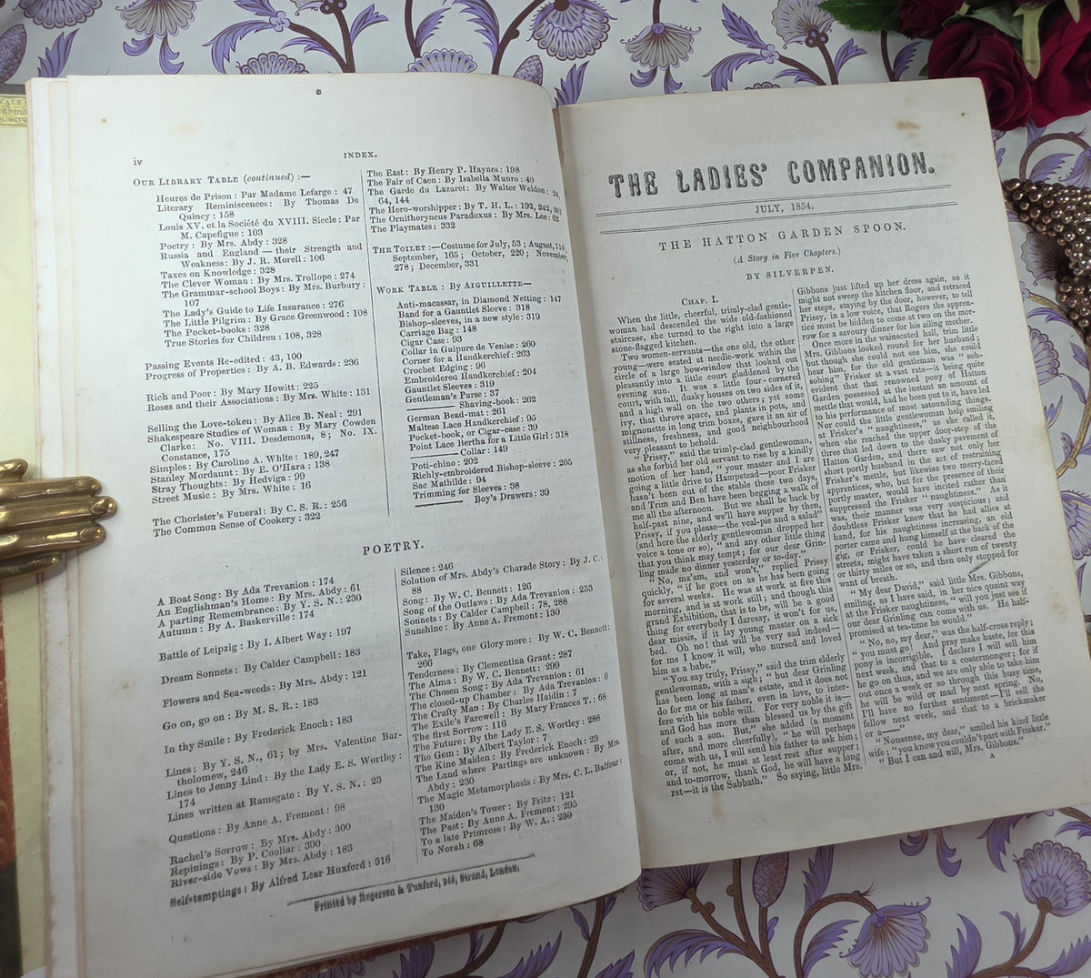1854 The Ladies' Companion and Monthly Magazine - Illustrated Antique Book