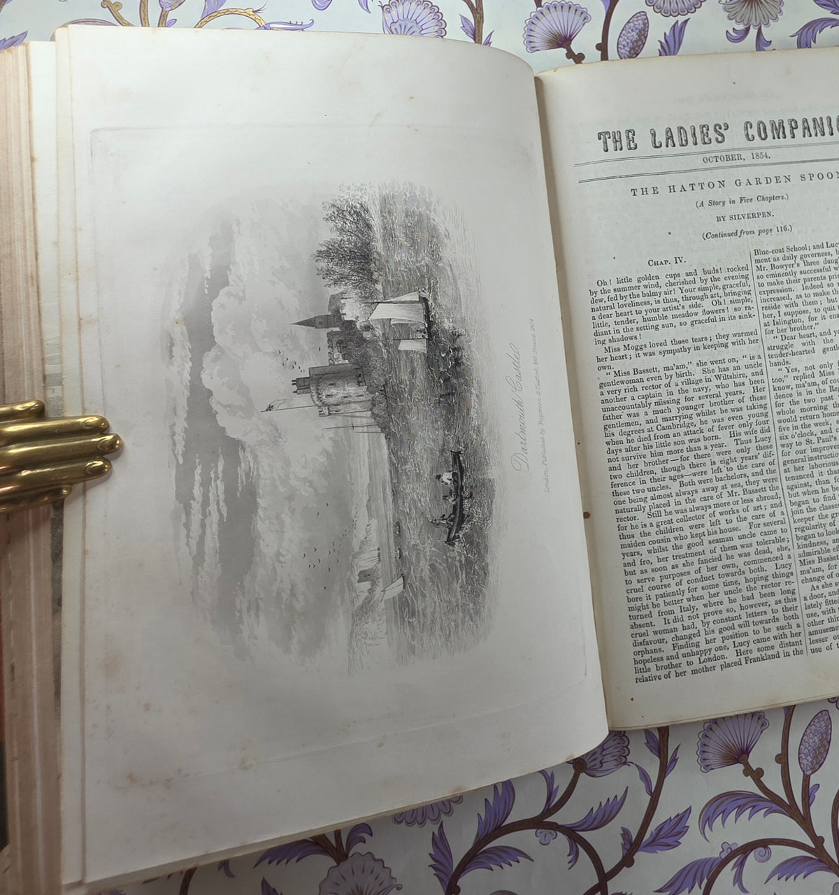 1854 The Ladies' Companion and Monthly Magazine - Illustrated Antique Book