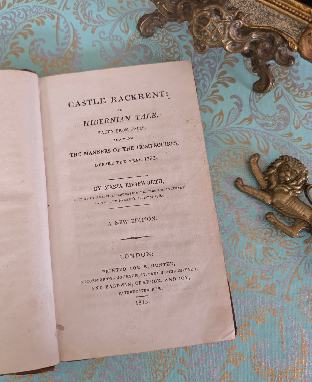 1815 Castle Rackrent by Maria Edgeworth - Antique Book