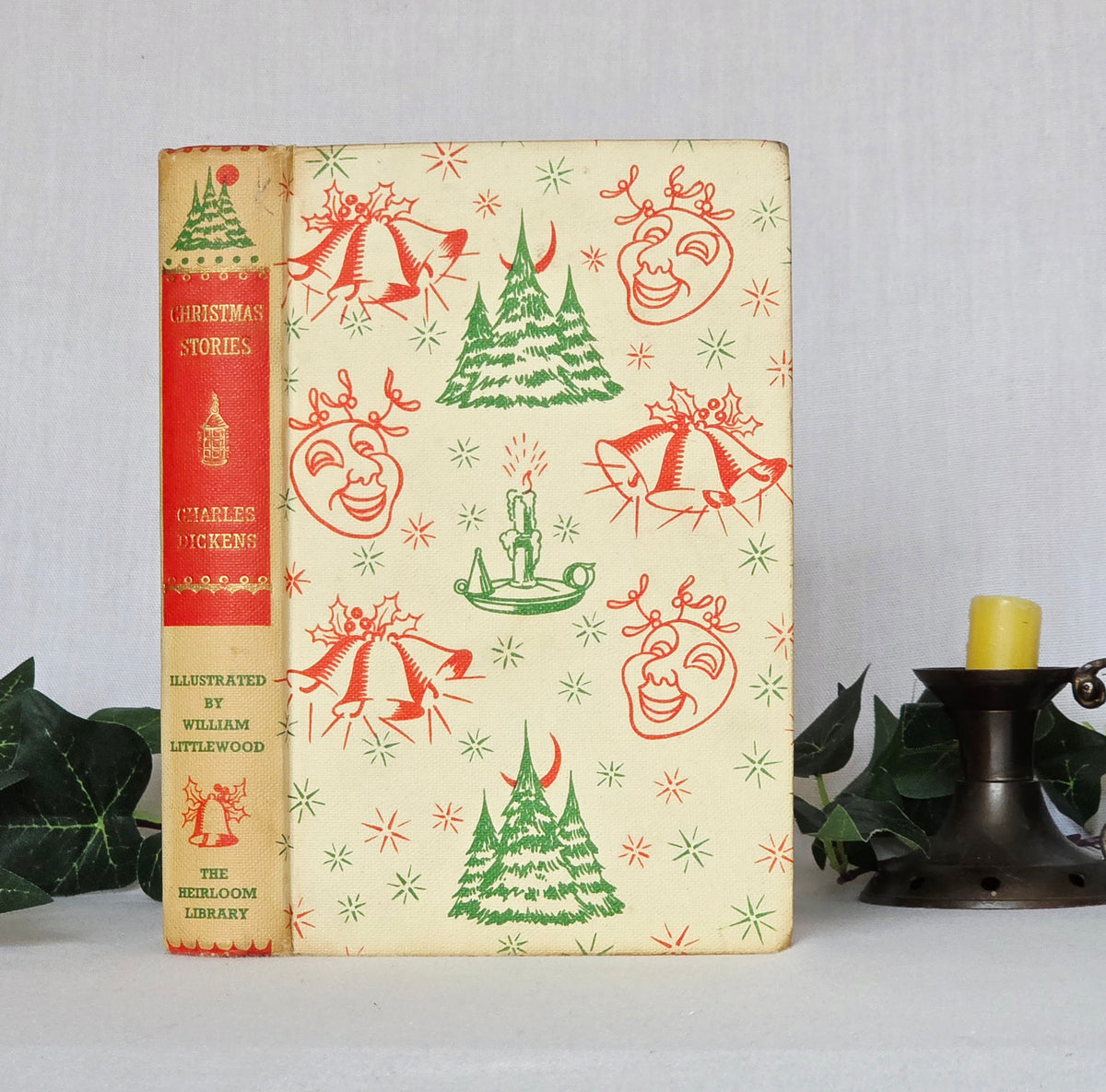 1956 A Christmas Carol, The Chimes and The Cricket on the Hearth by Charles Dickens - Illustrated Vintage Edition