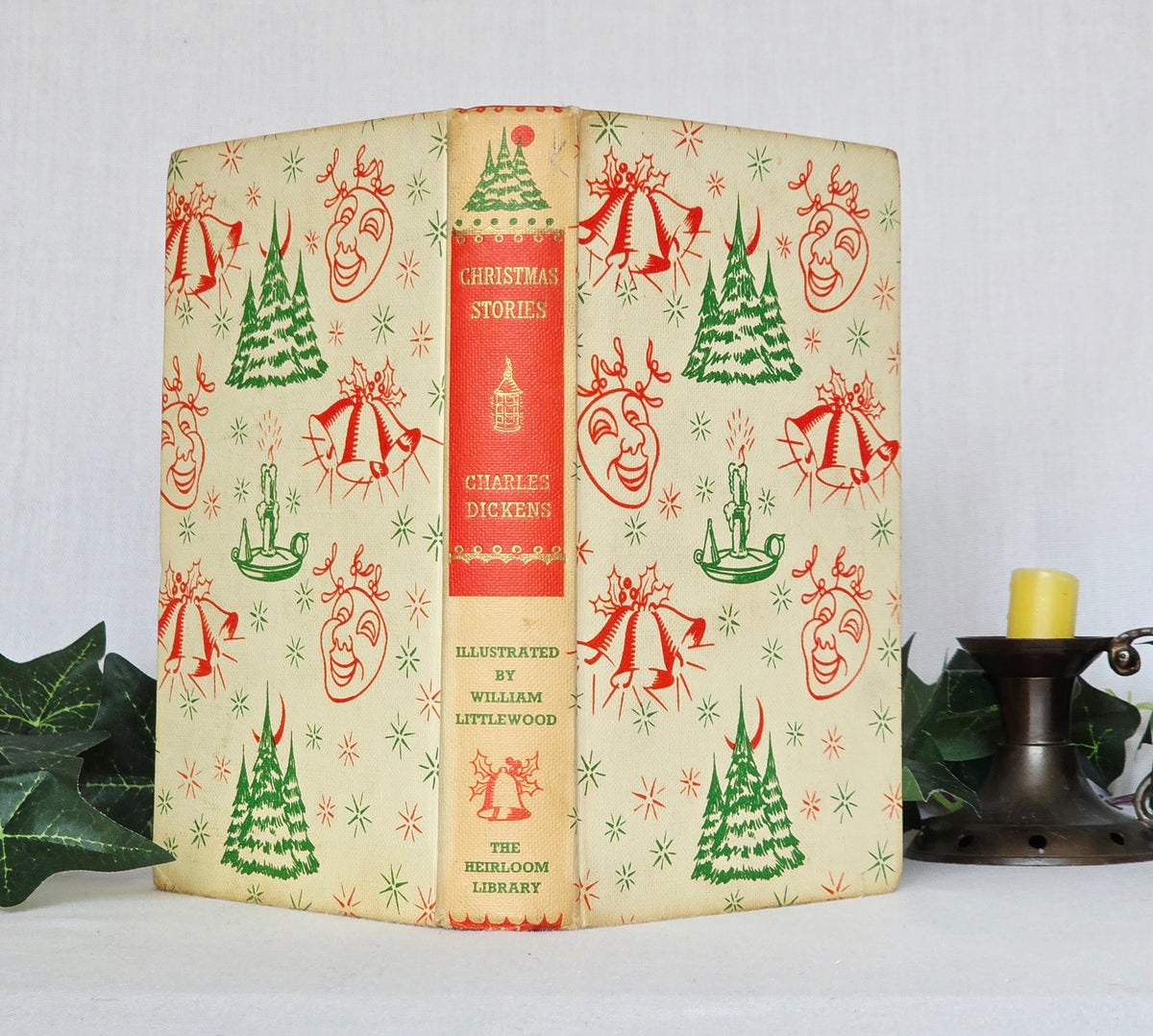 1956 A Christmas Carol, The Chimes and The Cricket on the Hearth by Charles Dickens - Illustrated Vintage Edition
