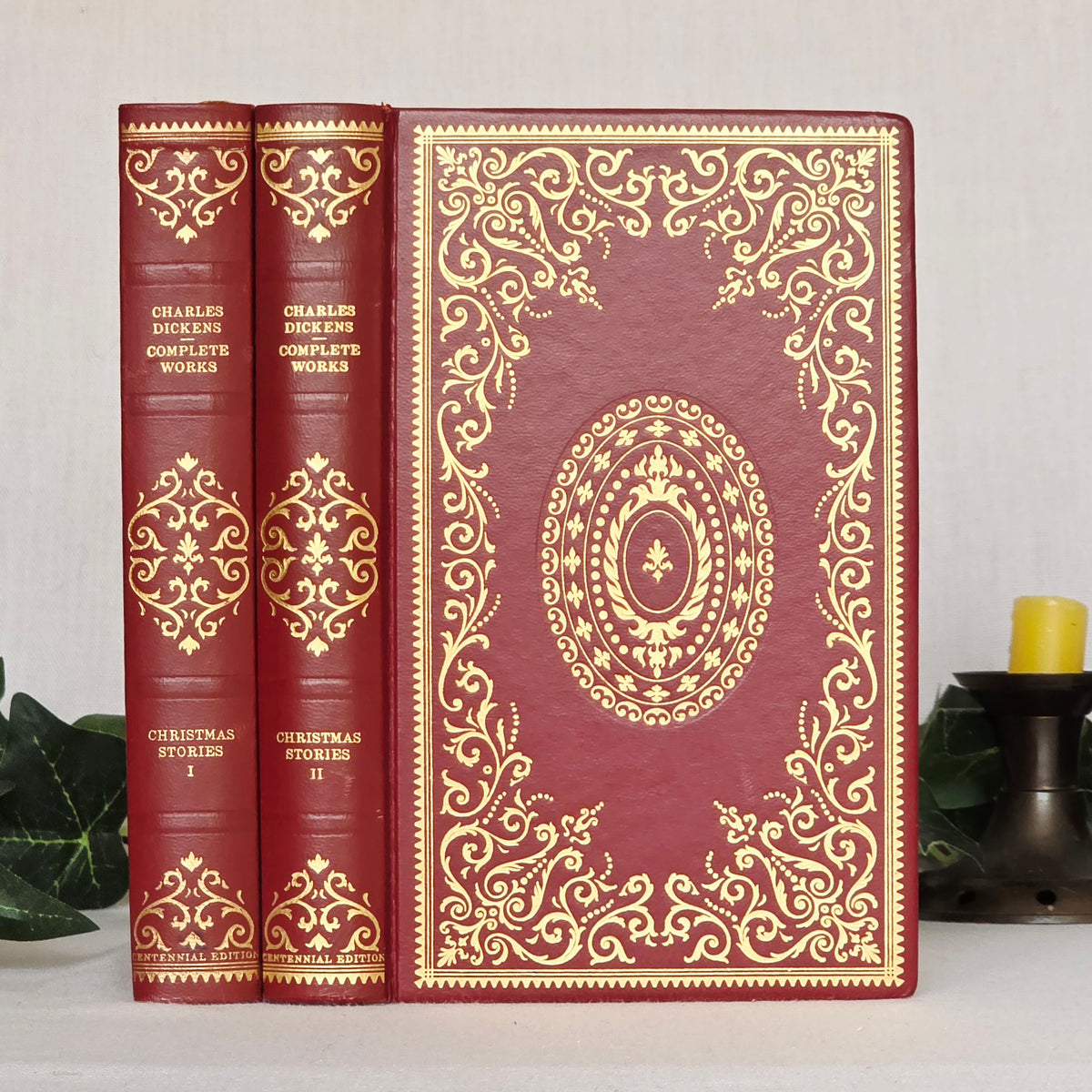1970 Christmas Stories by Charles Dickens in Two Volumes - Illustrated Vintage Books