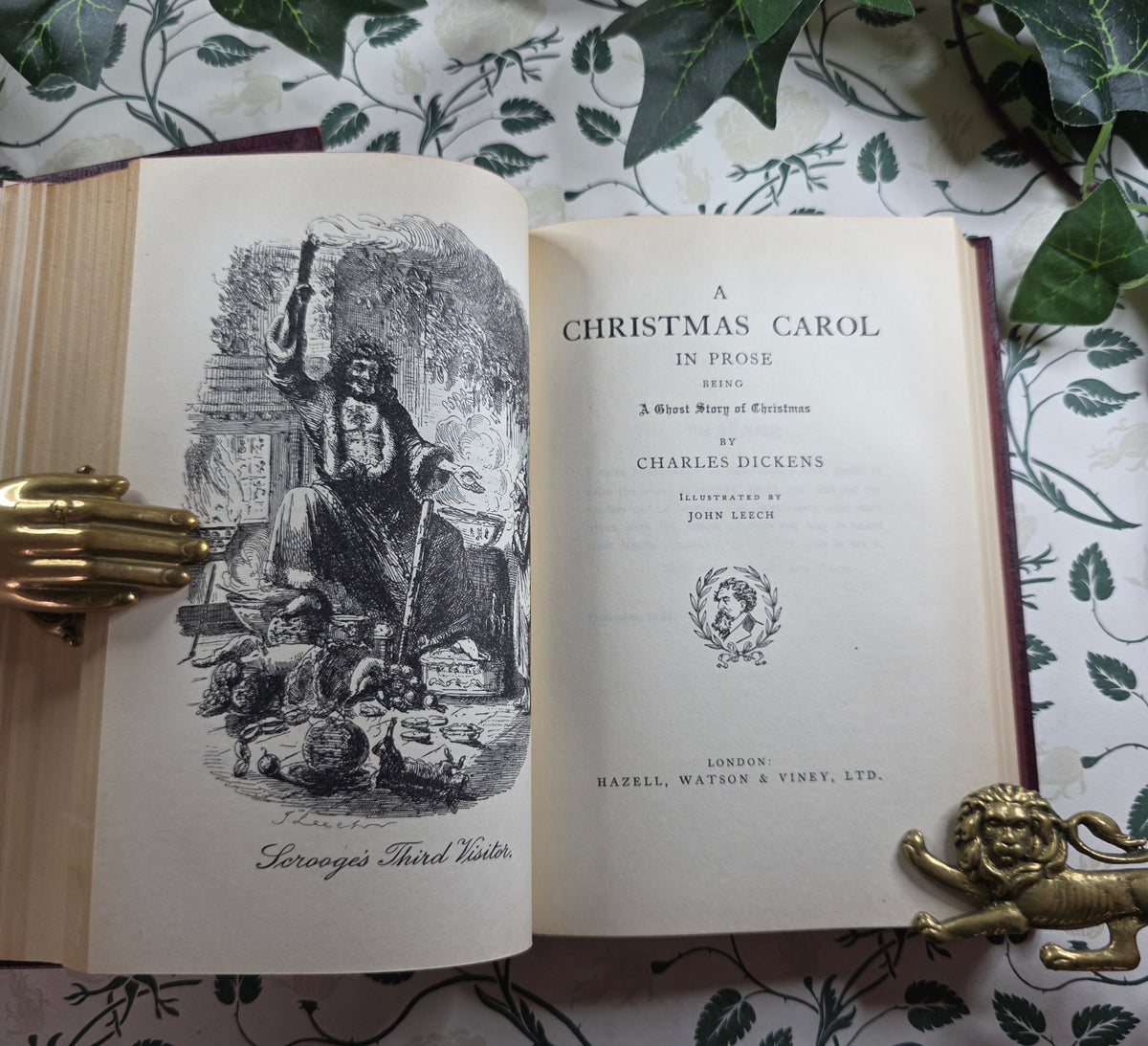 Christmas Books and Stories by Charles Dickens- Vintage Illustrated Two-Volume Set