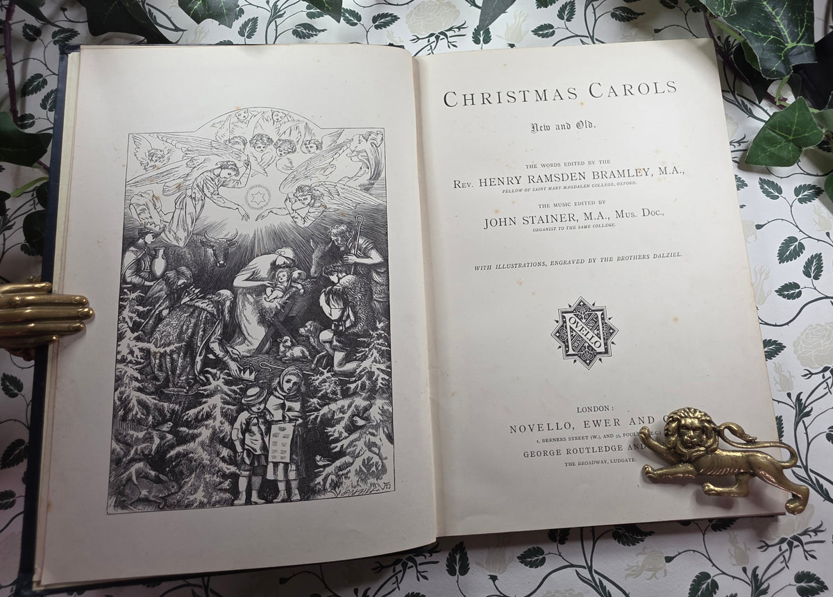 1870s Christmas Carols New and Old - Illustrated Antique Music Book