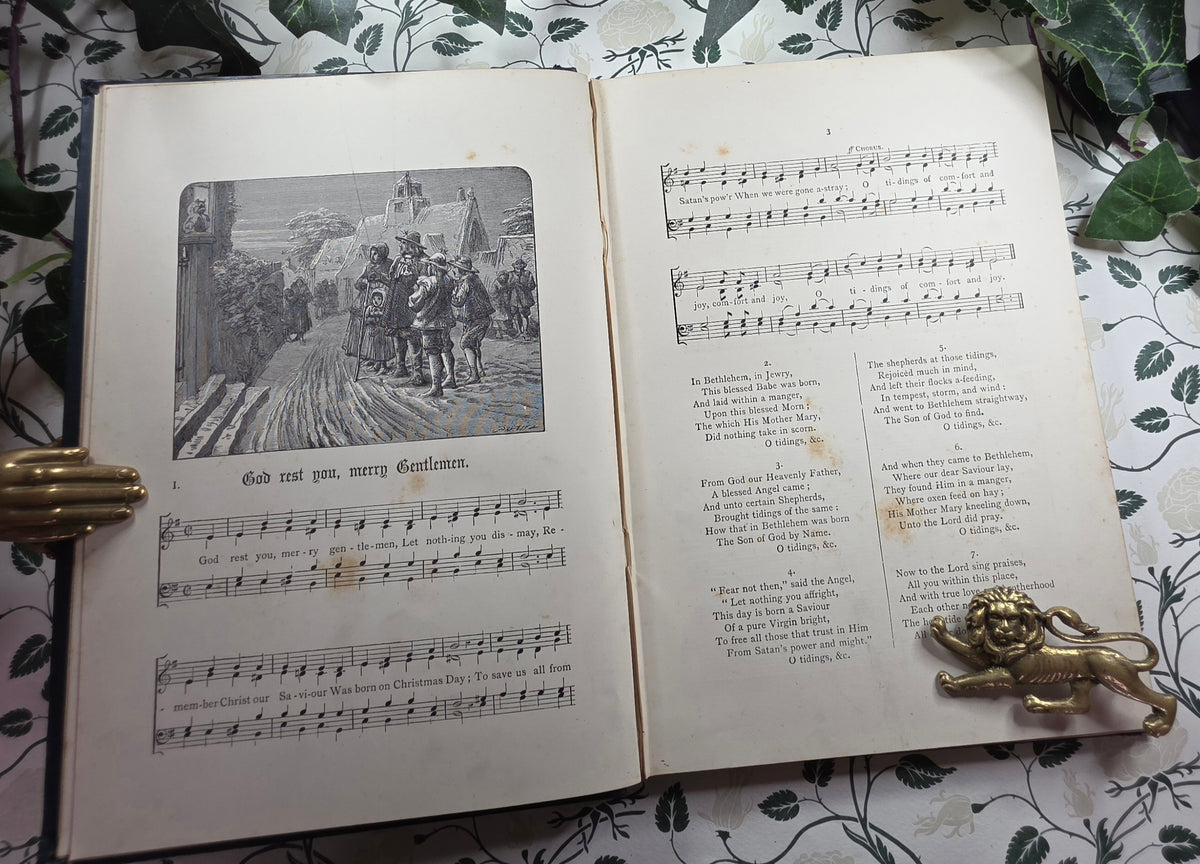 1870s Christmas Carols New and Old - Illustrated Antique Music Book