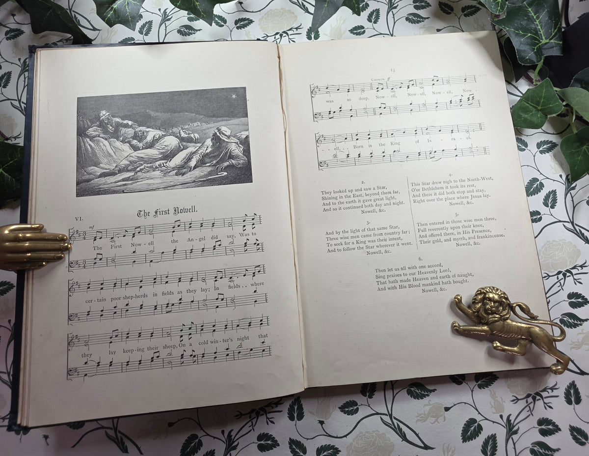 1870s Christmas Carols New and Old - Illustrated Antique Music Book