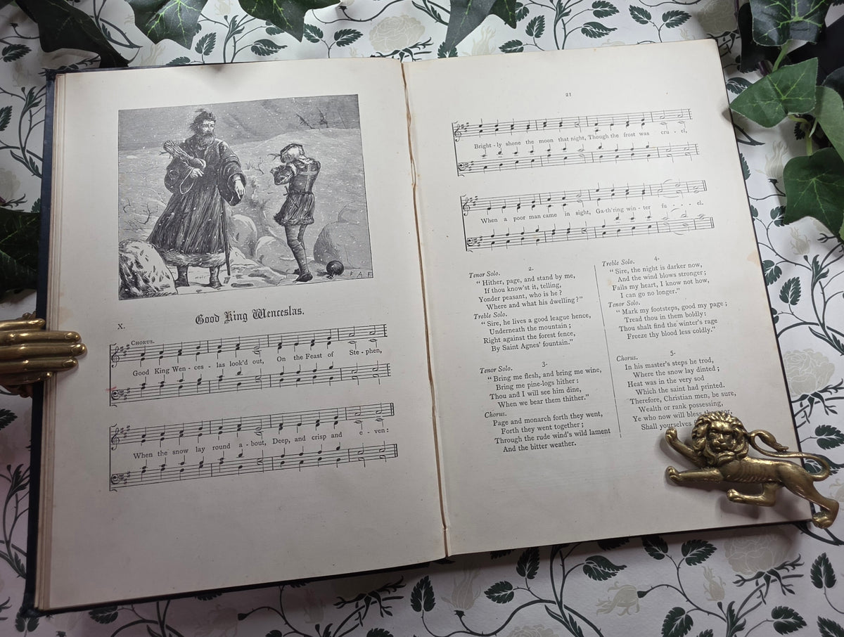 1870s Christmas Carols New and Old - Illustrated Antique Music Book