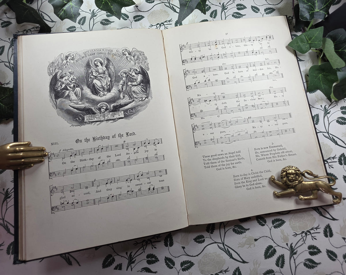 1870s Christmas Carols New and Old - Illustrated Antique Music Book