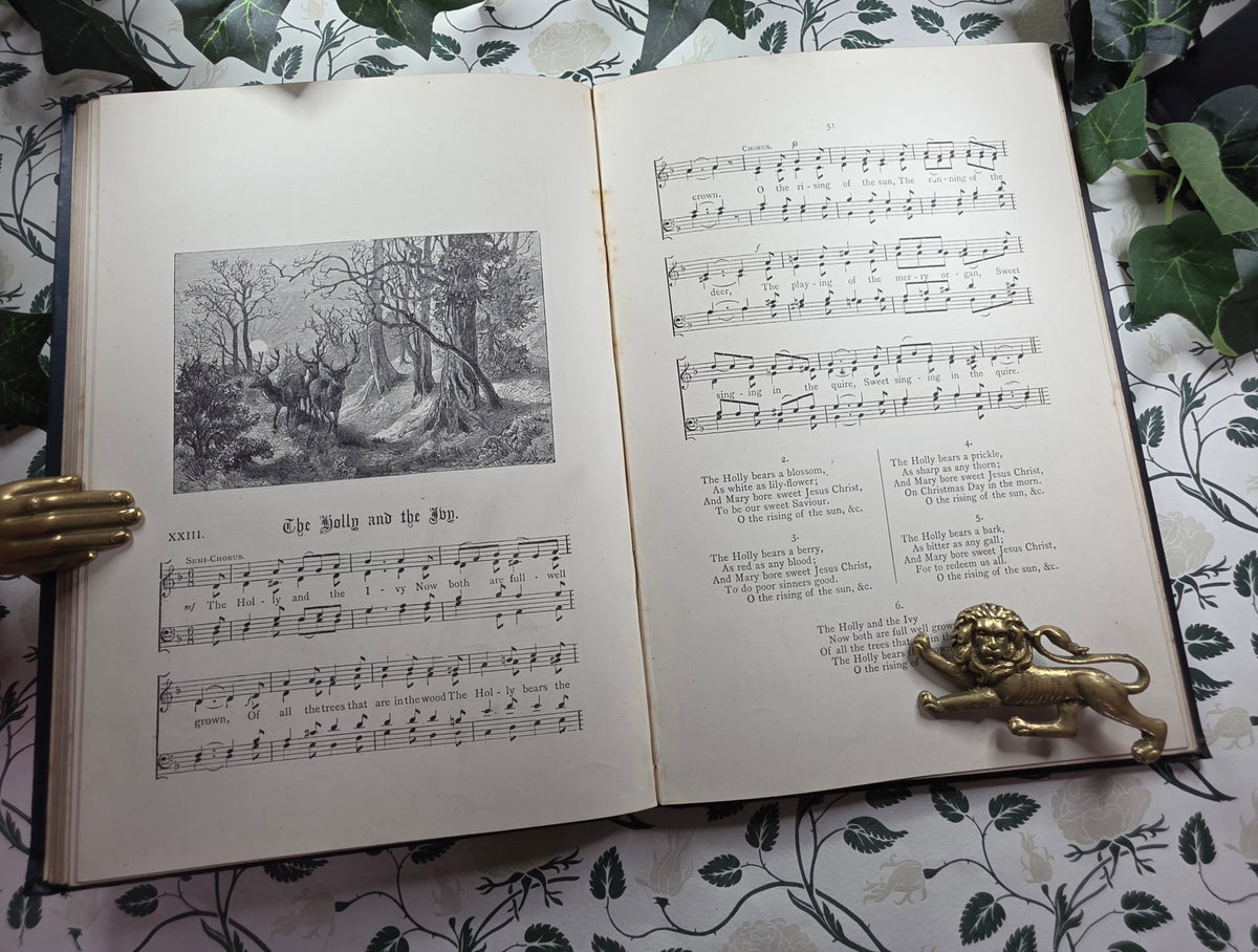 1870s Christmas Carols New and Old - Illustrated Antique Music Book