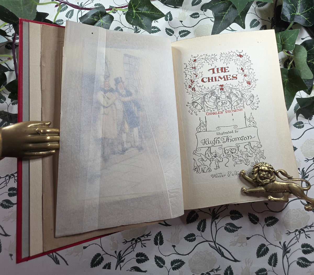 1913 The Chimes by Charles Dickens - One of the Five Christmas Books - Illustrated Antique Book