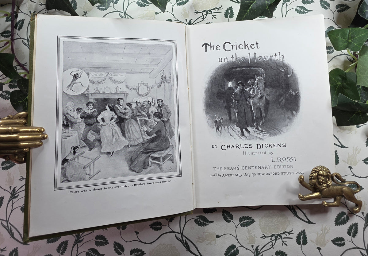 1912 The Cricket on the Hearth by Charles Dickens - Illustrated Antique Book