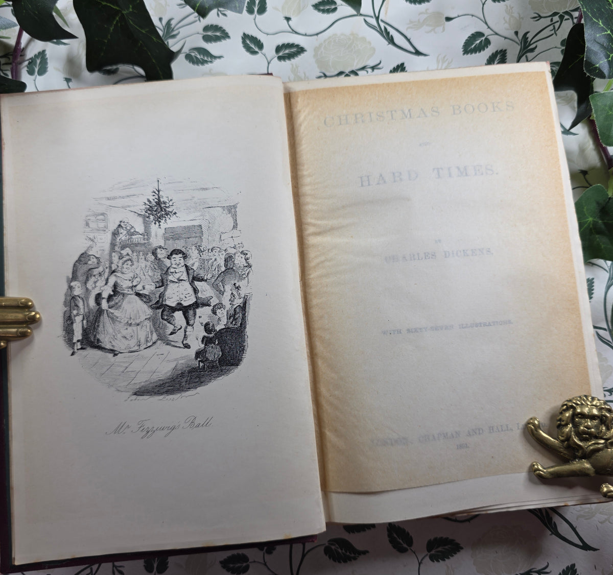 1891 Christmas Books Including A Christmas Carol by Charles Dickens - Illustrated Antique Book