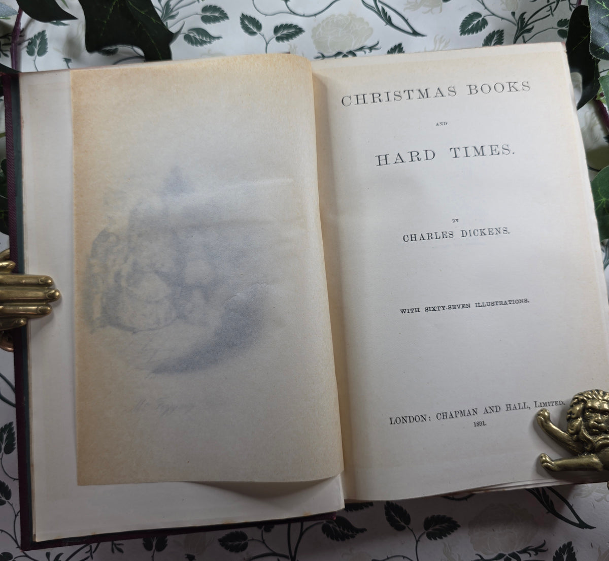1891 Christmas Books Including A Christmas Carol by Charles Dickens - Illustrated Antique Book