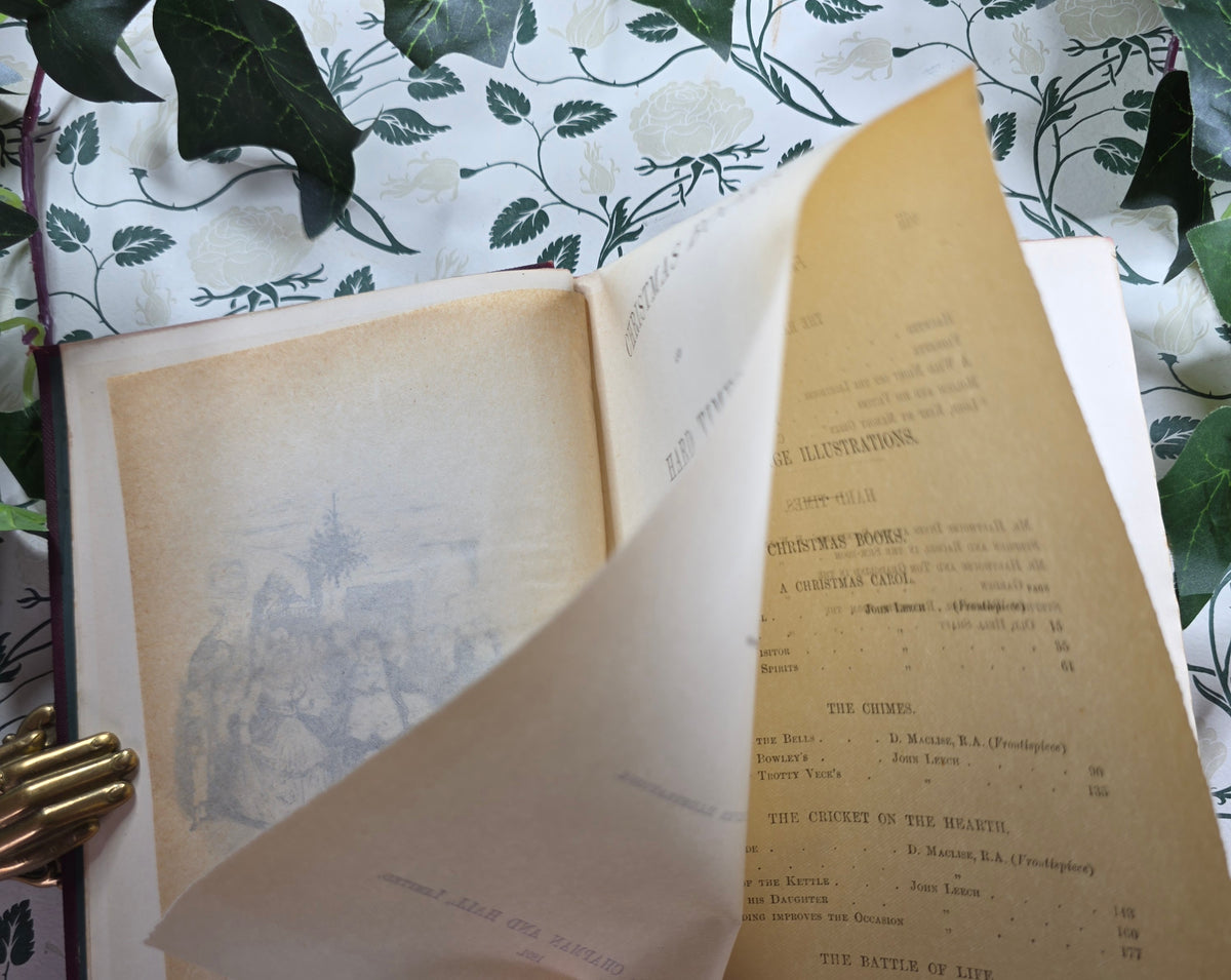 1891 Christmas Books Including A Christmas Carol by Charles Dickens - Illustrated Antique Book