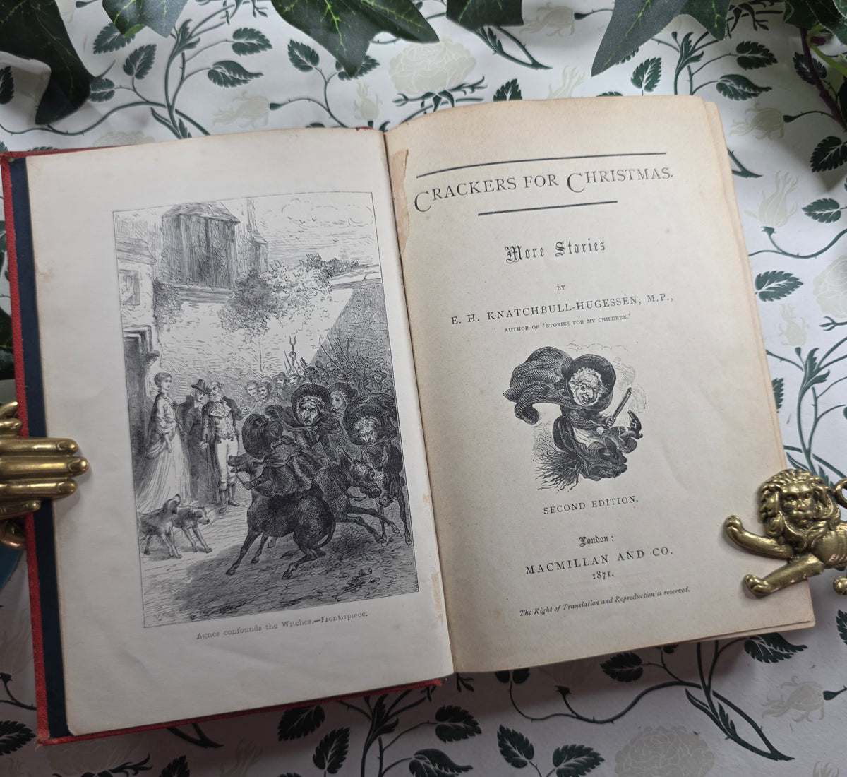 1871 Crackers For Christmas by EH Knatchbull-Hugessen - Scarce Illustrated Antique Book