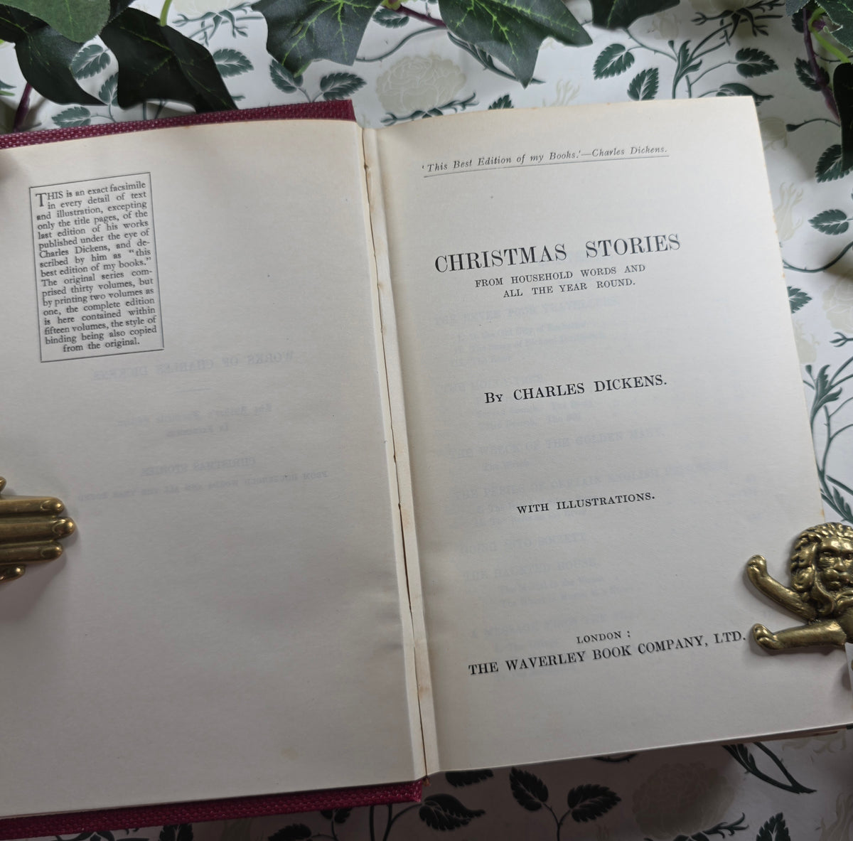 1930s Christmas Stories by Charles Dickens - Illustrated Antique Book - Short Stories So Does NOT Include the Longer Christmas Carol