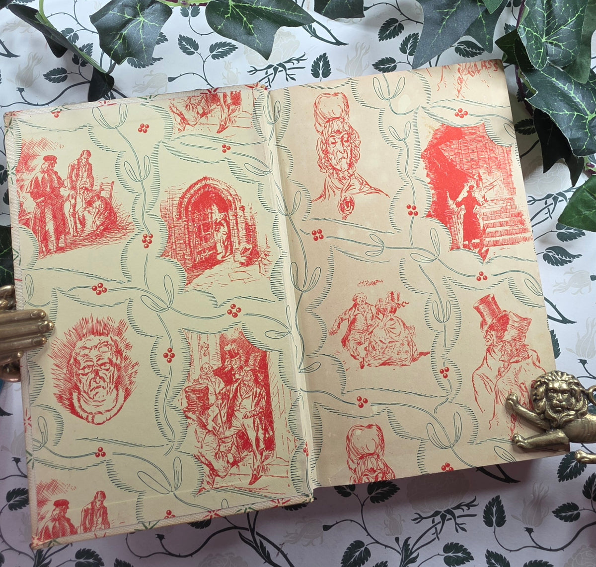 1956 A Christmas Carol, The Chimes and The Cricket on the Hearth by Charles Dickens - Illustrated Vintage Edition