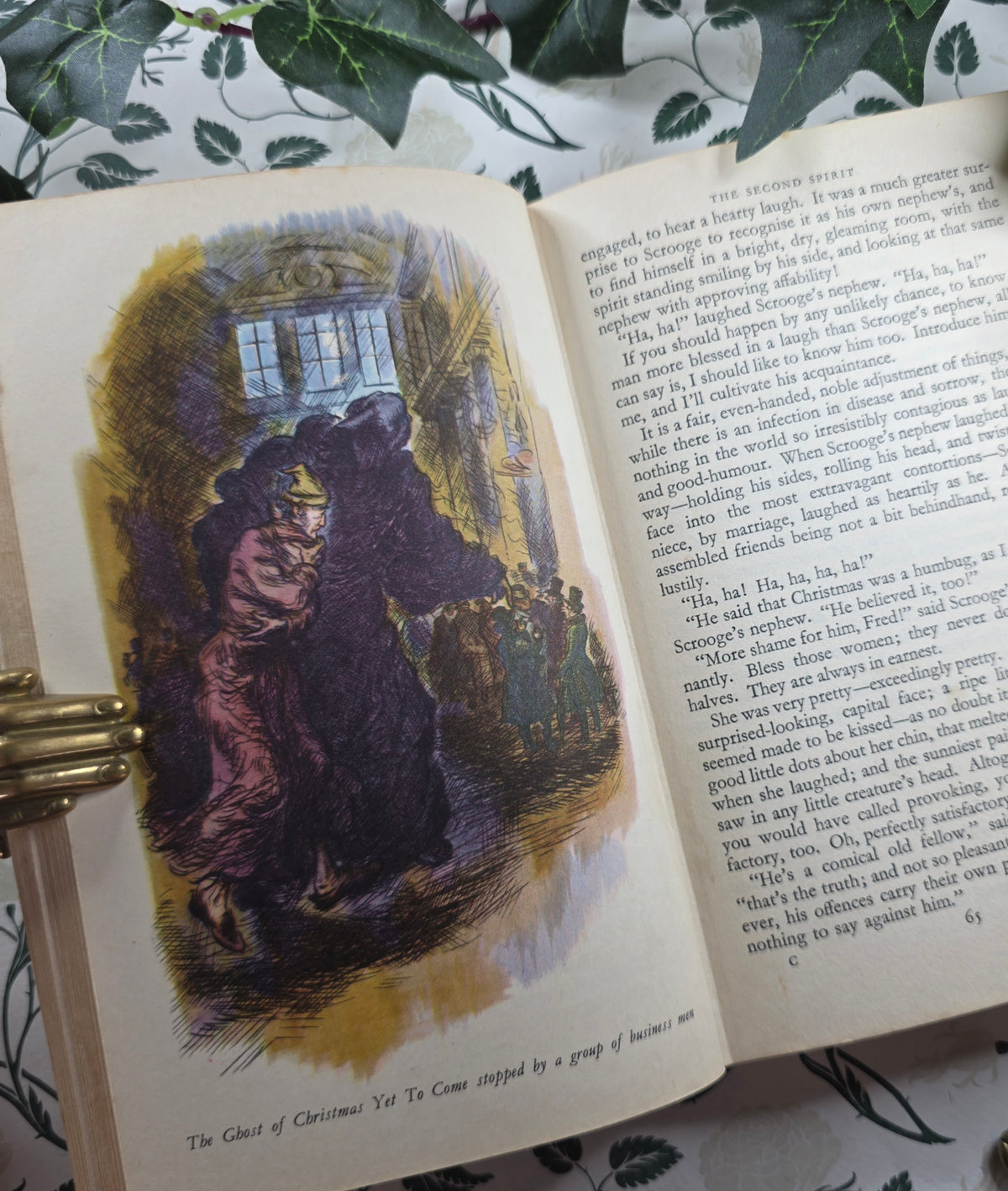 1956 A Christmas Carol, The Chimes and The Cricket on the Hearth by Charles Dickens - Illustrated Vintage Edition