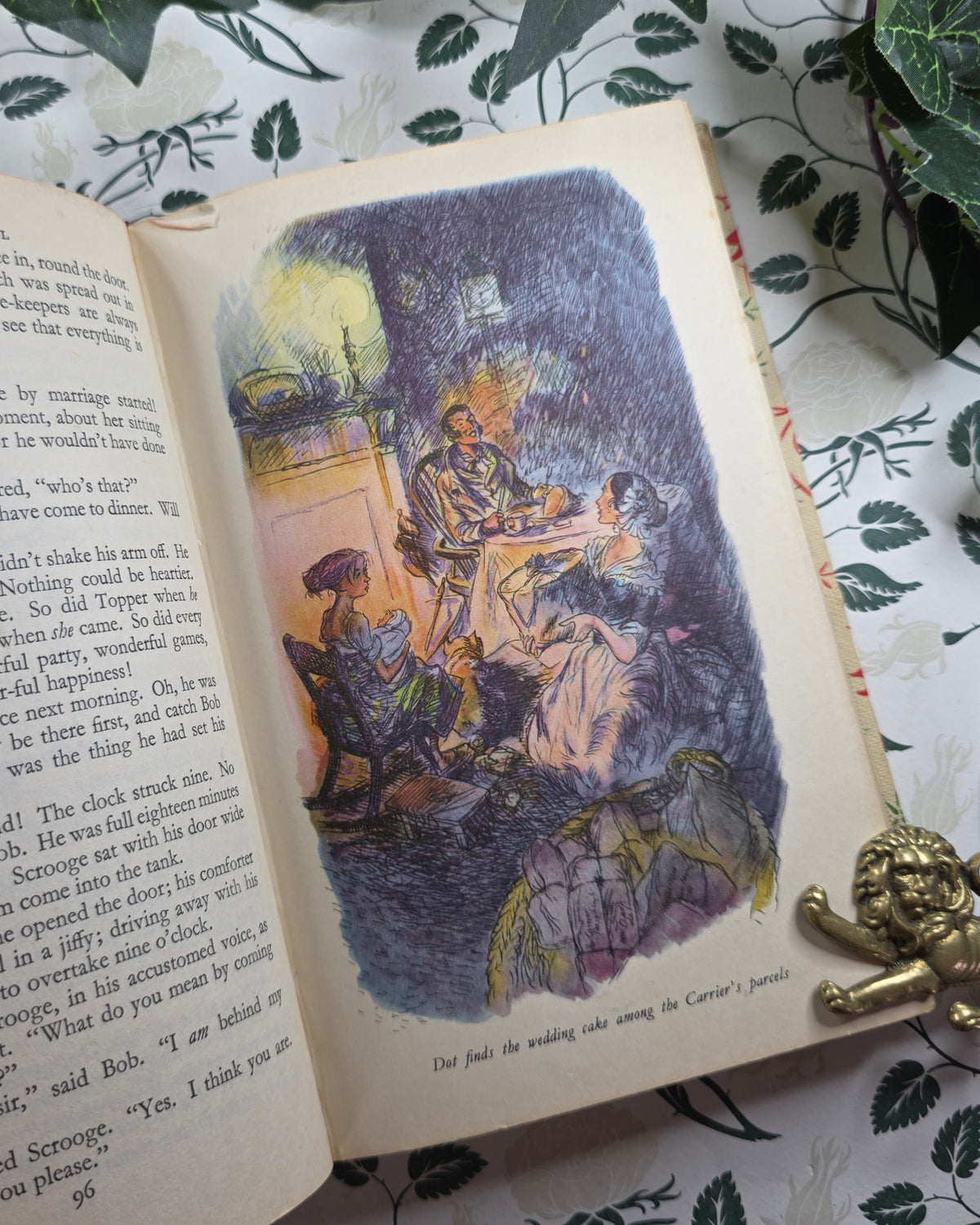 1956 A Christmas Carol, The Chimes and The Cricket on the Hearth by Charles Dickens - Illustrated Vintage Edition
