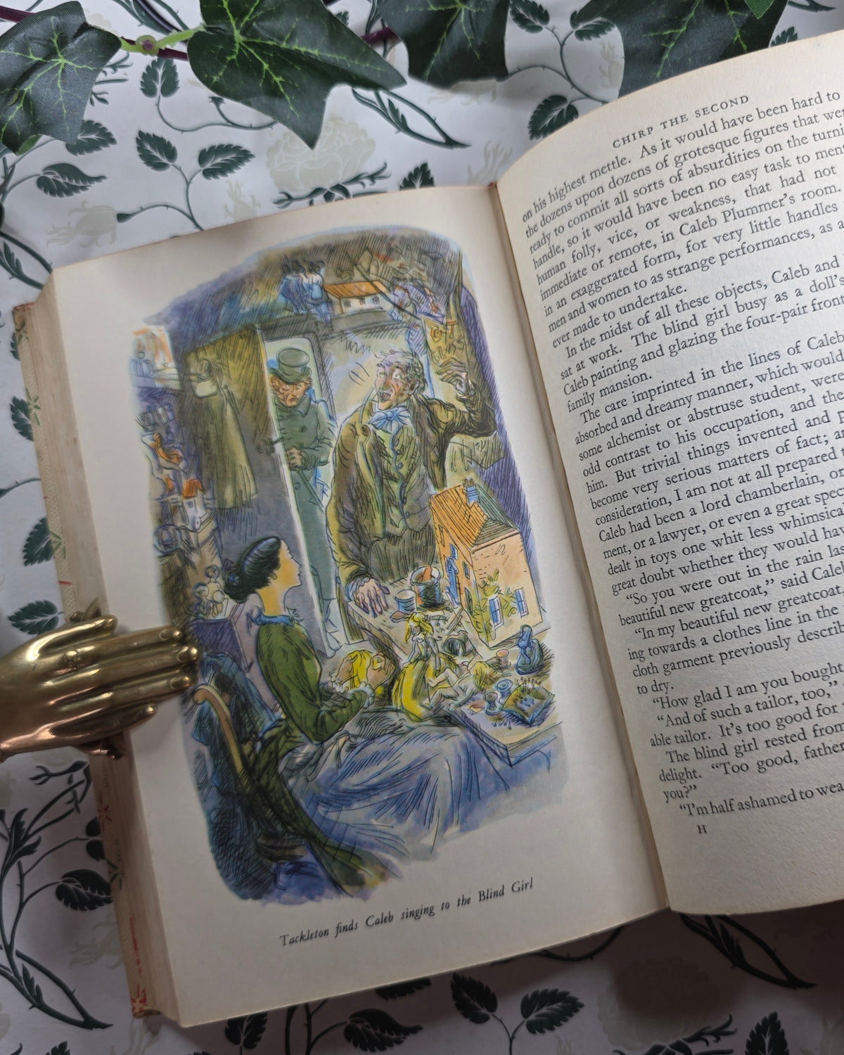 1956 A Christmas Carol, The Chimes and The Cricket on the Hearth by Charles Dickens - Illustrated Vintage Edition