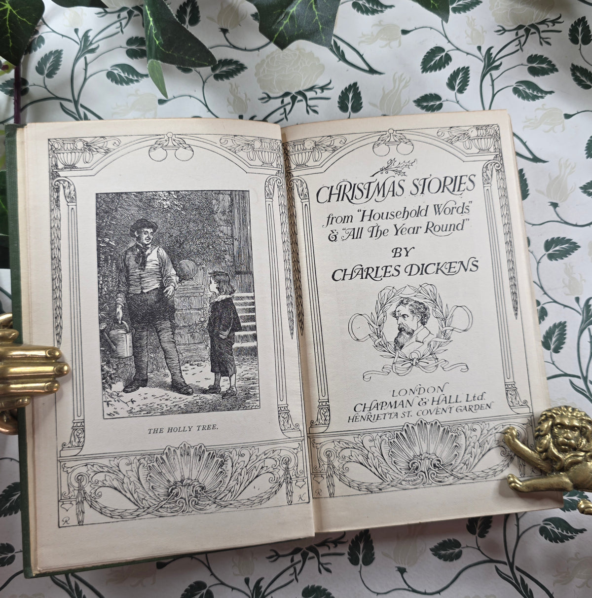 1907 Christmas Stories by Charles Dickens - Antique Book