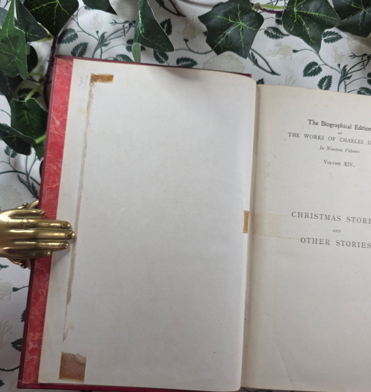 1906 Christmas Stories by Charles Dickens - Illustrated Antique Book - Short Stories Which Do NOT Include The Longer A Christmas Carol