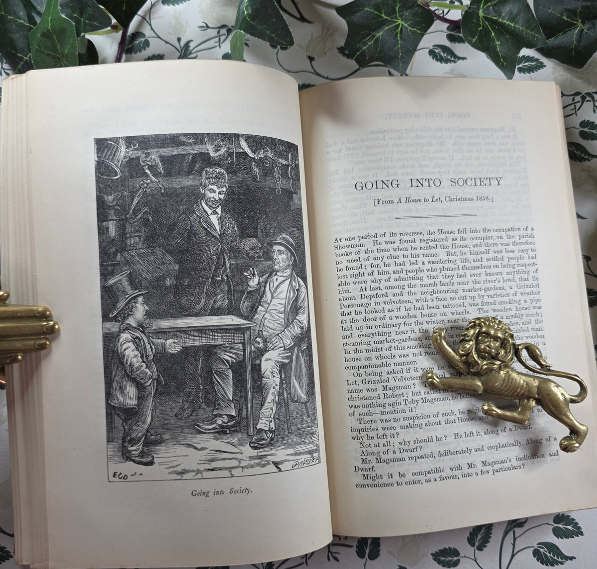 1906 Christmas Stories by Charles Dickens - Illustrated Antique Book - Short Stories Which Do NOT Include The Longer A Christmas Carol