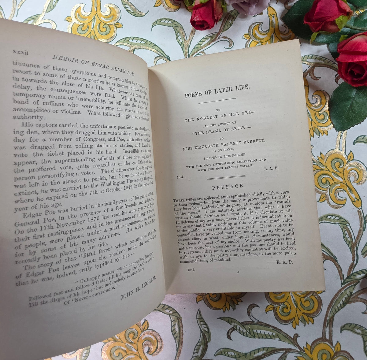 1888 Complete Poetical Works and Essays on Poetry of Edgar Allan Poe - Antique Book