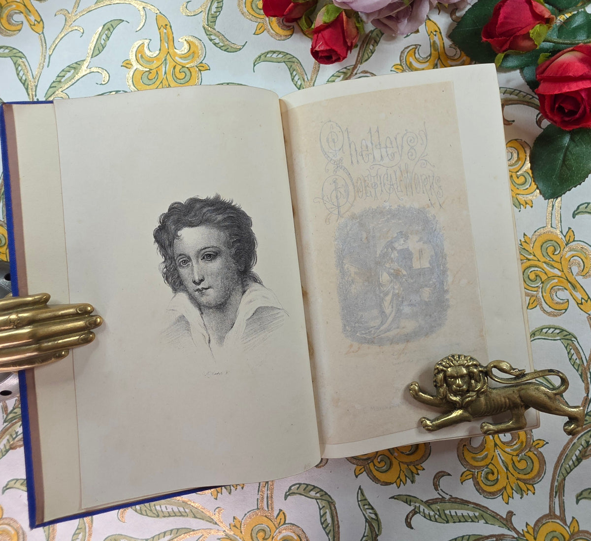 1870s The Poetical Works of Percy Bysshe Shelley - Illustrated Antique Book