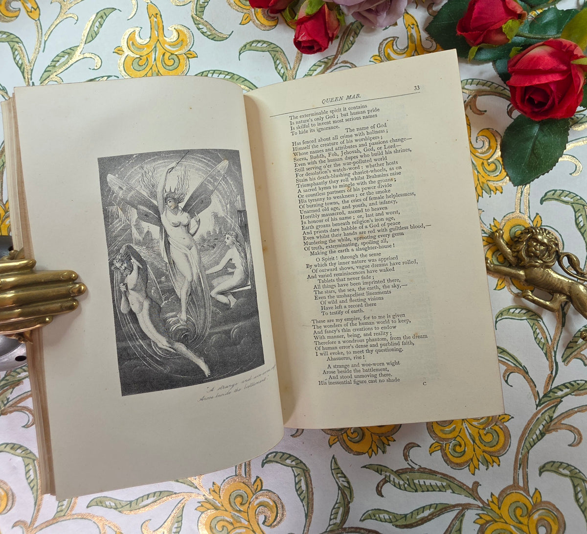 1870s The Poetical Works of Percy Bysshe Shelley - Illustrated Antique Book