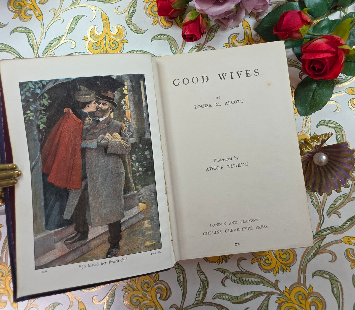 c1910 Good Wives by Louisa May Alcott- Illustrated Antique Book